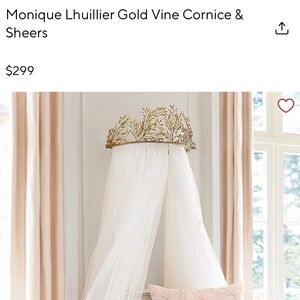 Monique Lhuillier pottery barn kids gold vine cornice and sheers Bnib $300+